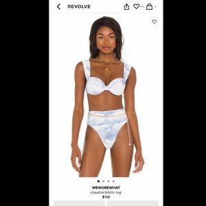 Weworewhat Claudia Top in Powder Blue.